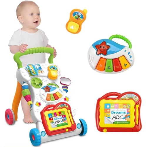 First Steps Baby Walker, With Music & Adjustable Wheels