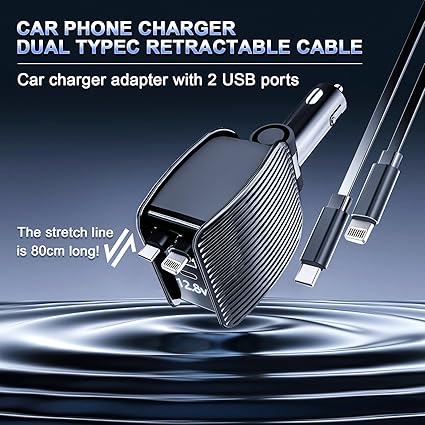 Retractable Coil Car Charger Cable