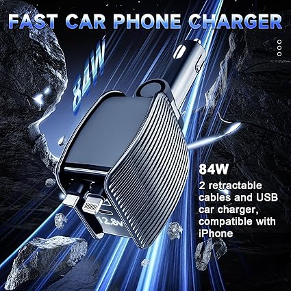 Retractable Coil Car Charger Cable